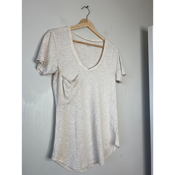 NWT Z Supply The Pocket Tee Short Sleeve Vneck Light Oatmeal Heather Size: XS - Picture 3 of 8